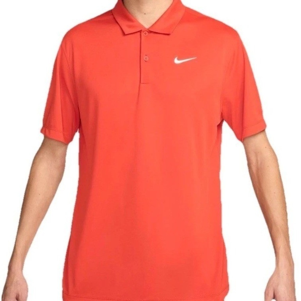 Nike Dri-FIT Victory Golf Polo Shirt Bright Coral Orange Performance Mens XL